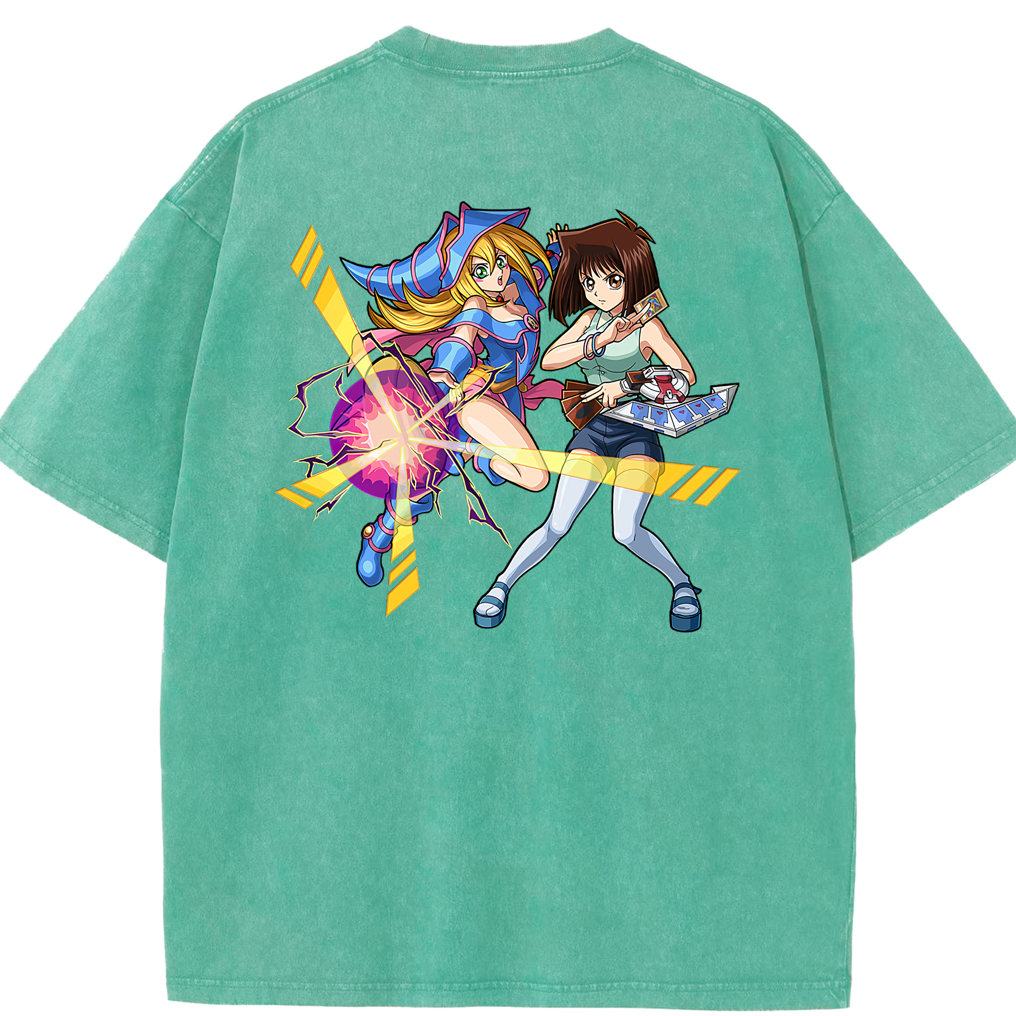 （画像用） 遊☆戯☆王 Yu-Gi-Oh! 綿100% ヴィンテージ風 半袖Tシャツ（背面プリント）